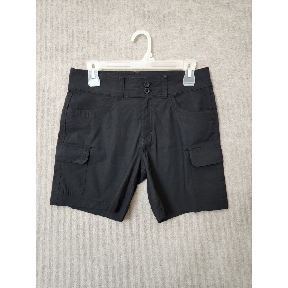Eddie Bauer Summer Trail Shorts Womens 6 Black Cargo Shorts Nylon